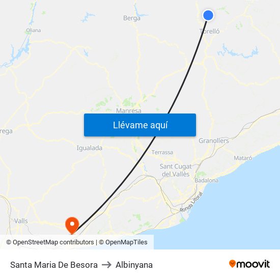 Santa Maria De Besora to Albinyana map