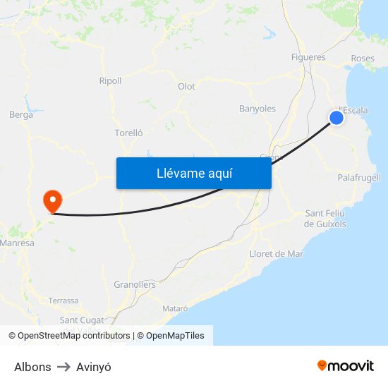Albons to Avinyó map