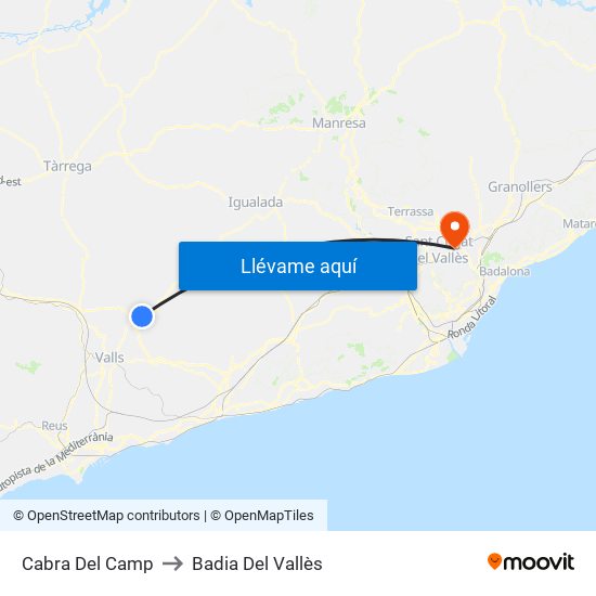 Cabra Del Camp to Badia Del Vallès map