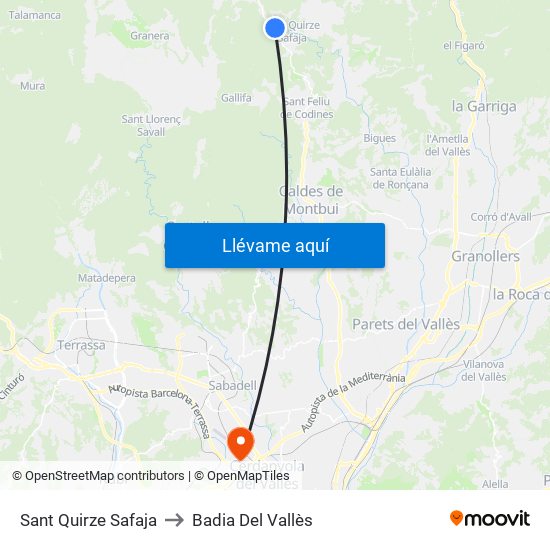 Sant Quirze Safaja to Badia Del Vallès map