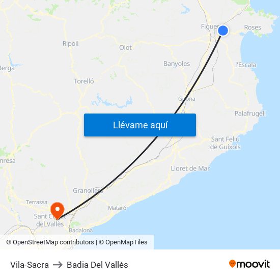 Vila-Sacra to Badia Del Vallès map