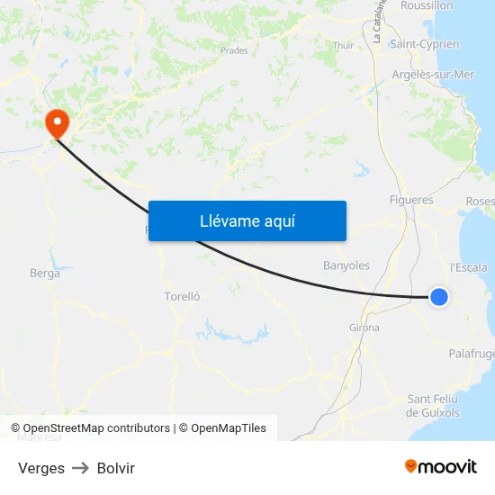 Verges to Bolvir map