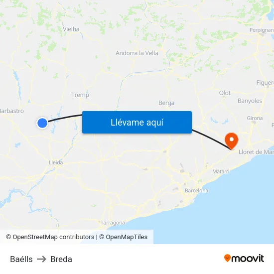 Baélls to Breda map
