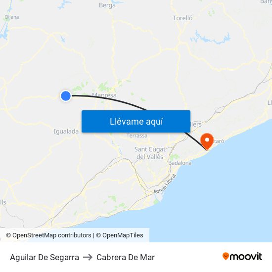 Aguilar De Segarra to Cabrera De Mar map