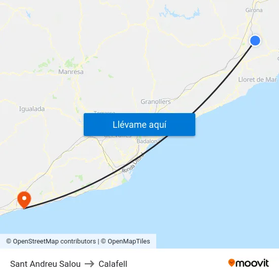 Sant Andreu Salou to Calafell map
