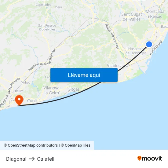 Diagonal to Calafell map