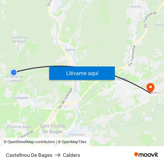 Castellnou De Bages to Calders map