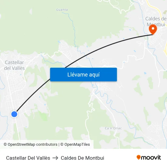 Castellar Del Vallès to Caldes De Montbui map