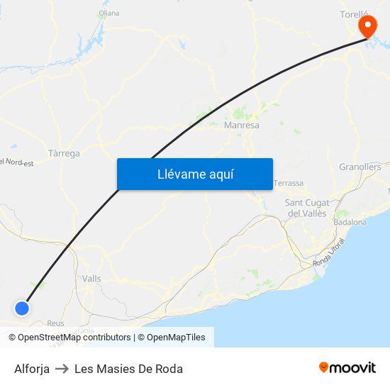 Alforja to Les Masies De Roda map