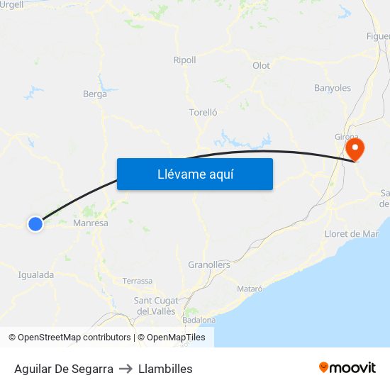Aguilar De Segarra to Llambilles map