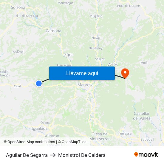 Aguilar De Segarra to Monistrol De Calders map