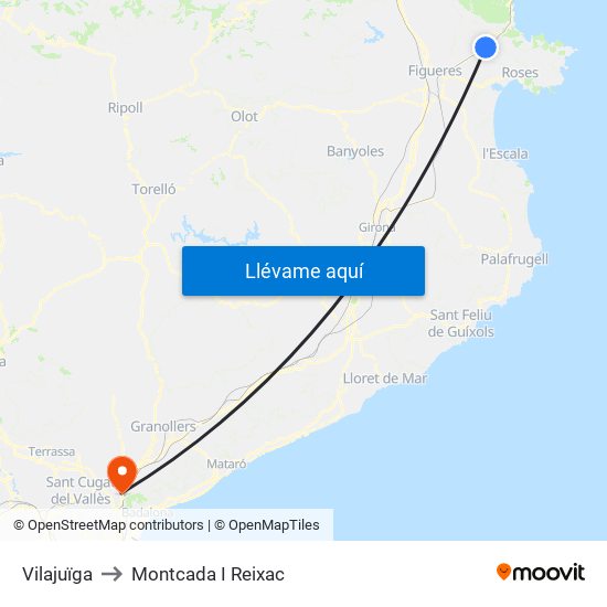 Vilajuïga to Montcada I Reixac map
