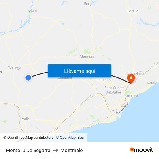 Montoliu De Segarra to Montmeló map