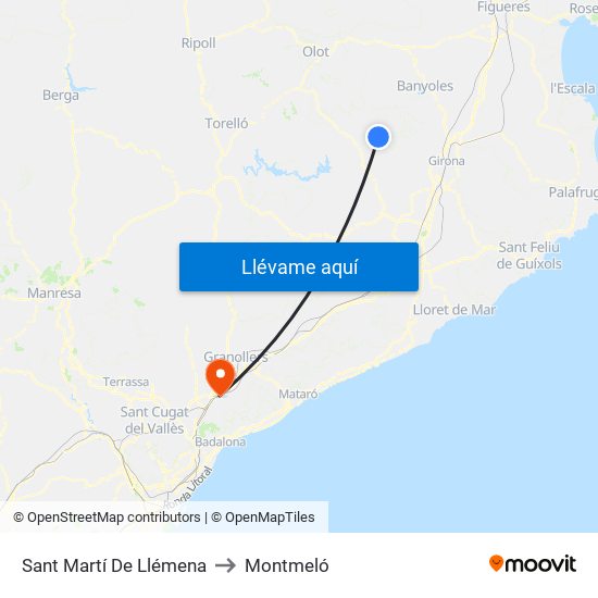 Sant Martí De Llémena to Montmeló map
