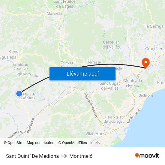 Sant Quintí De Mediona to Montmeló map