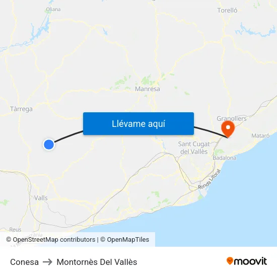 Conesa to Montornès Del Vallès map