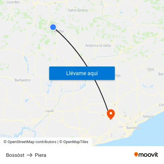 Bossòst to Piera map