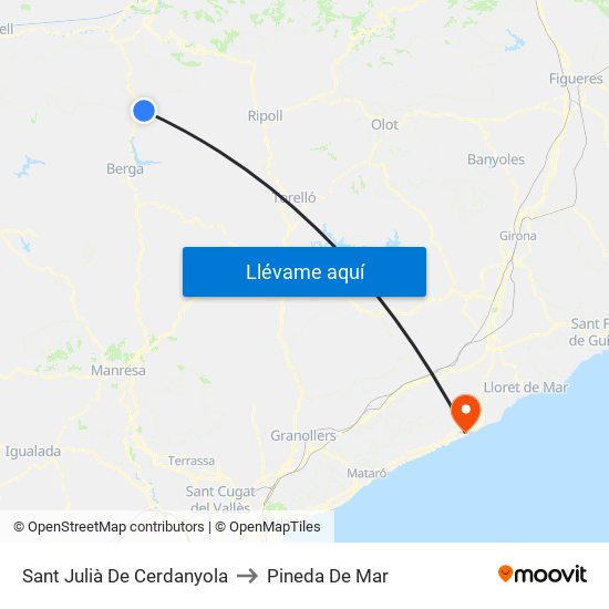 Sant Julià De Cerdanyola to Pineda De Mar map