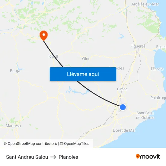 Sant Andreu Salou to Planoles map