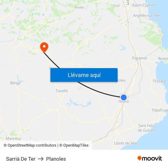 Sarrià De Ter to Planoles map