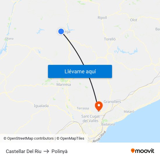 Castellar Del Riu to Polinyà map