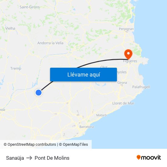 Sanaüja to Pont De Molins map