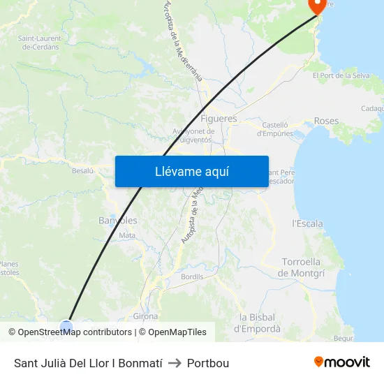 Sant Julià Del Llor I Bonmatí to Portbou map