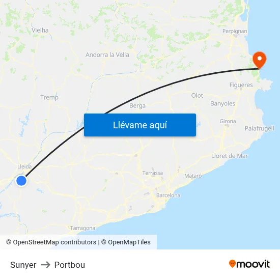 Sunyer to Portbou map