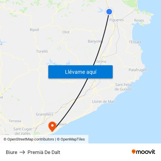 Biure to Premià De Dalt map