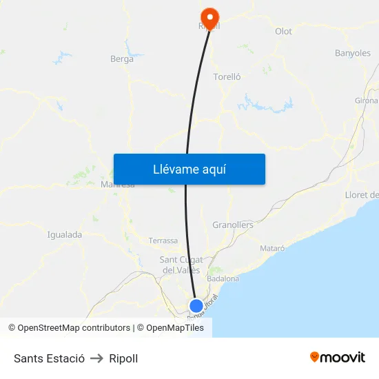 Sants Estació to Ripoll map