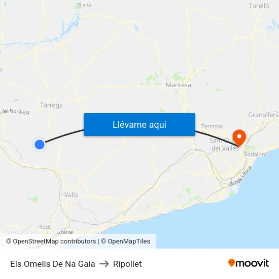 Els Omells De Na Gaia to Ripollet map