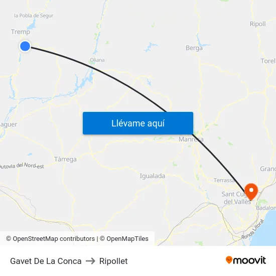 Gavet De La Conca to Ripollet map