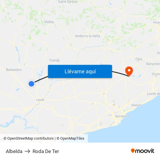 Albelda to Roda De Ter map