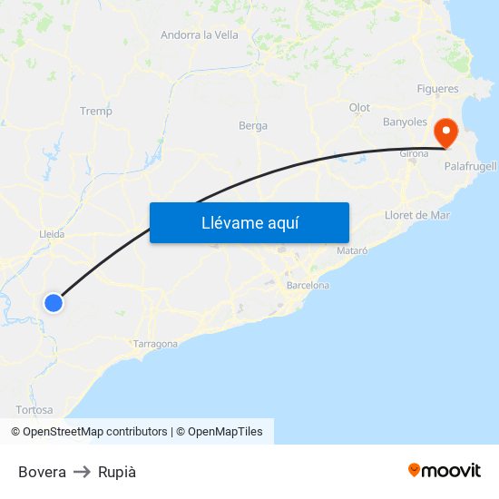 Bovera to Rupià map