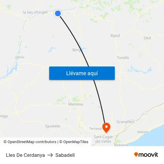 Lles De Cerdanya to Sabadell map