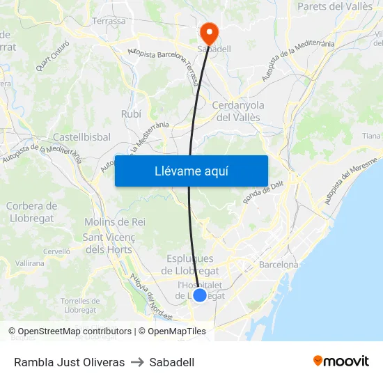 Rambla Just Oliveras to Sabadell map