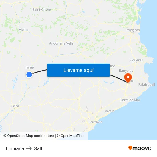 Llimiana to Salt map