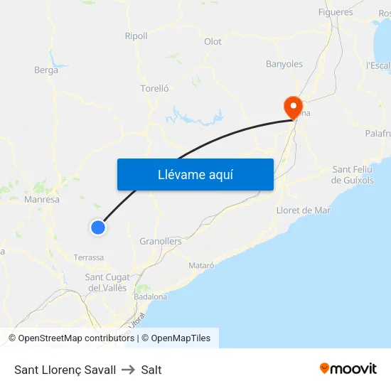 Sant Llorenç Savall to Salt map