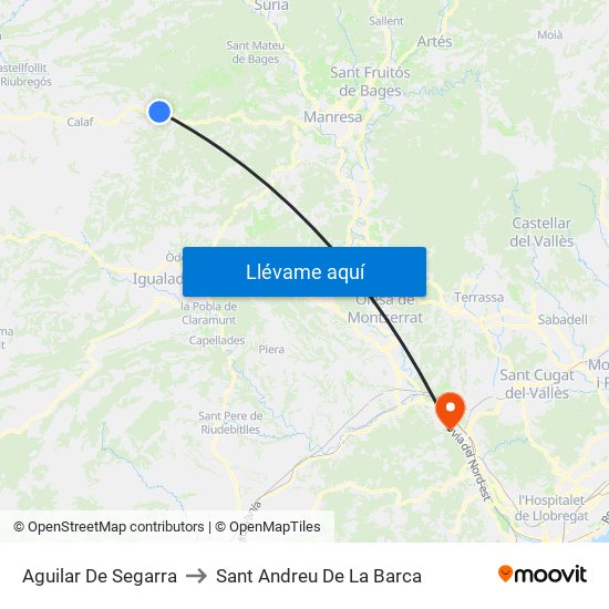 Aguilar De Segarra to Sant Andreu De La Barca map
