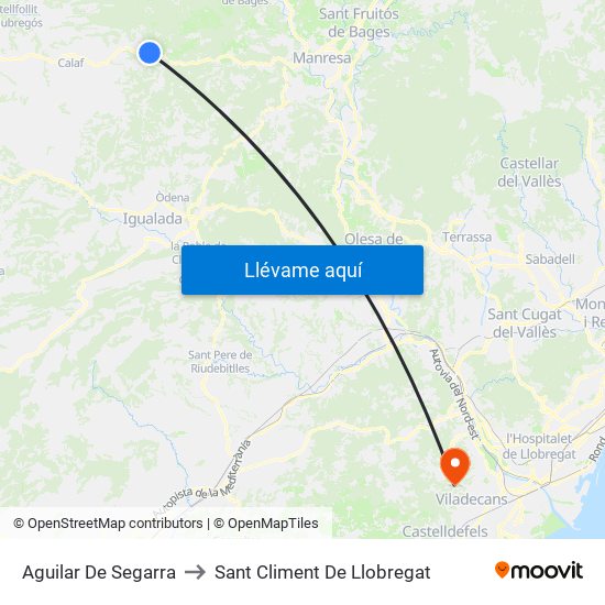 Aguilar De Segarra to Sant Climent De Llobregat map