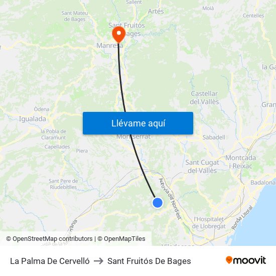 La Palma De Cervelló to Sant Fruitós De Bages map
