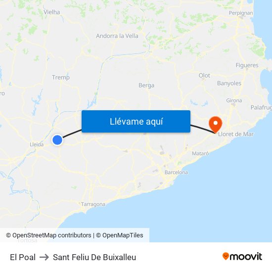 El Poal to Sant Feliu De Buixalleu map