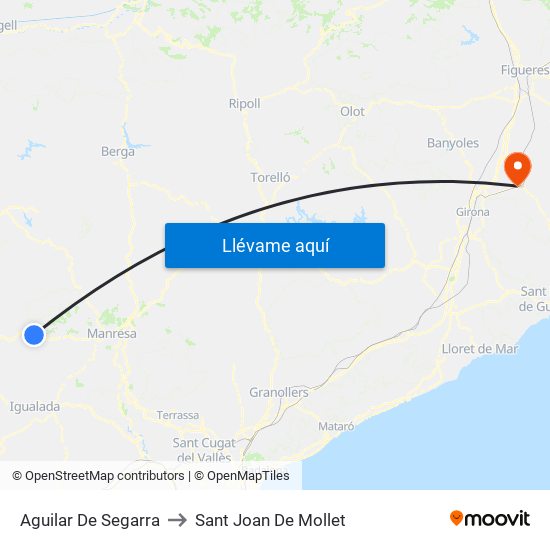 Aguilar De Segarra to Sant Joan De Mollet map