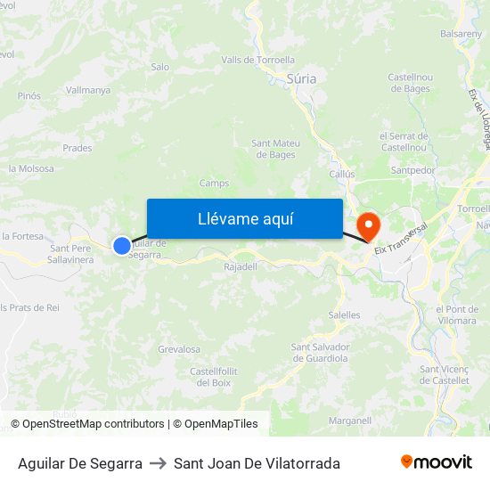 Aguilar De Segarra to Sant Joan De Vilatorrada map