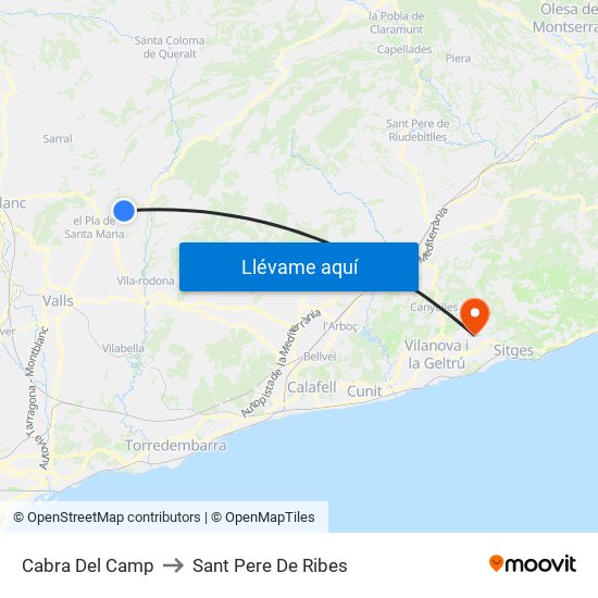 Cabra Del Camp to Sant Pere De Ribes map