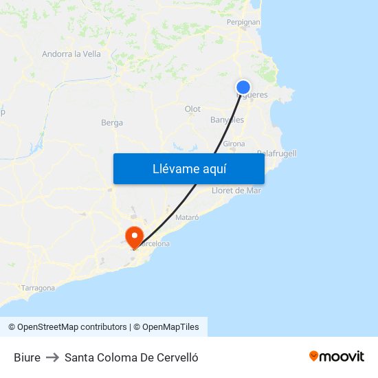 Biure to Santa Coloma De Cervelló map
