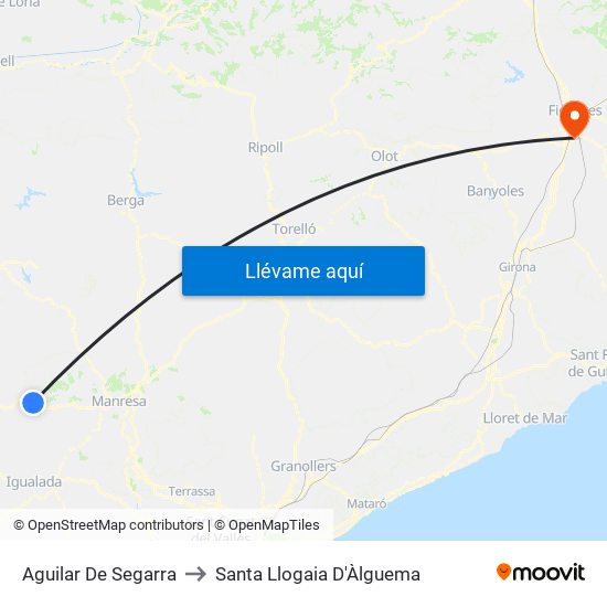 Aguilar De Segarra to Santa Llogaia D'Àlguema map