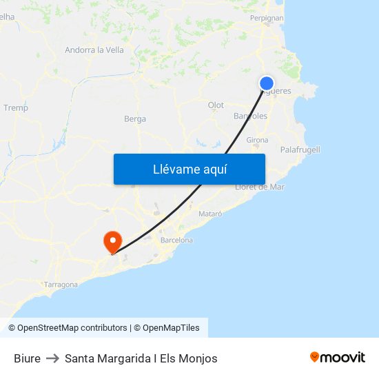Biure to Santa Margarida I Els Monjos map