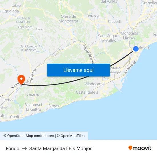 Fondo to Santa Margarida I Els Monjos map