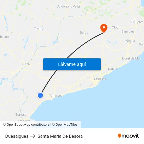 Duesaigües to Santa Maria De Besora map